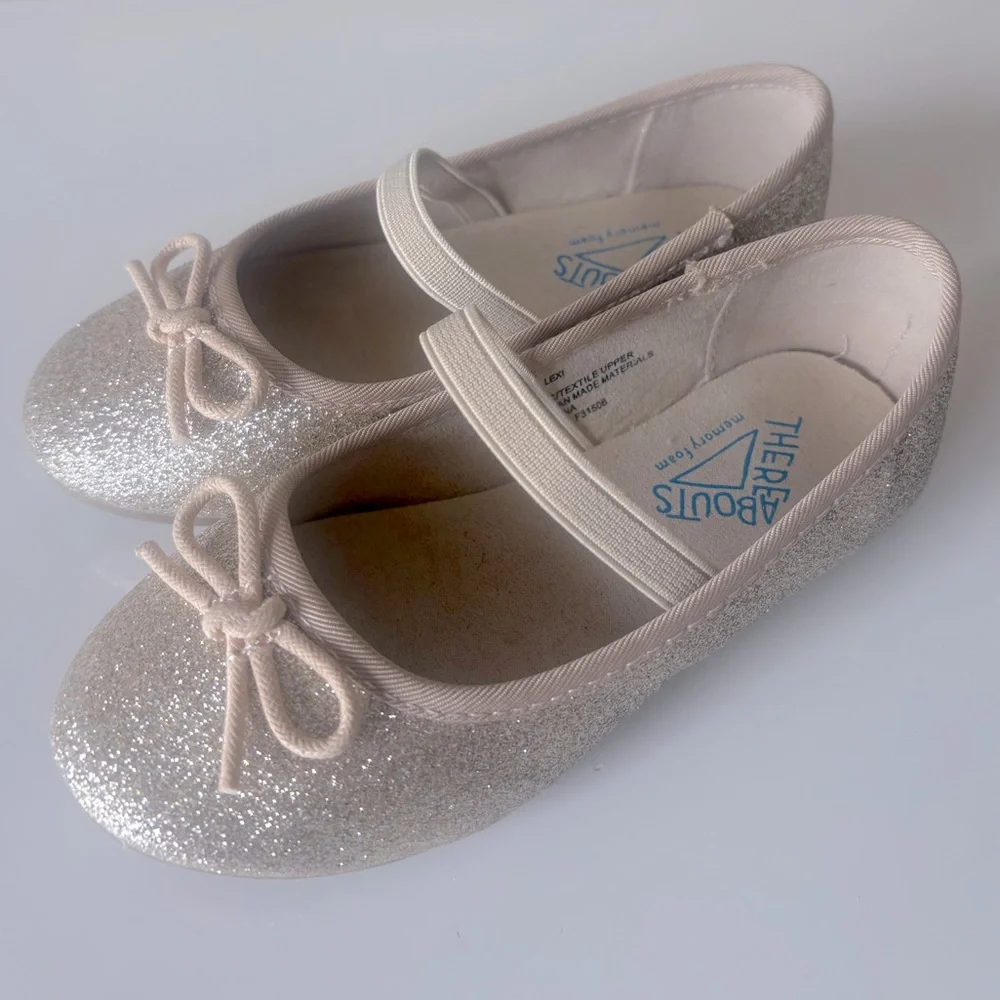 There Abouts Lil Lexi Gold Glitter Girls Easter Holiday Shoes Toddler Size 9